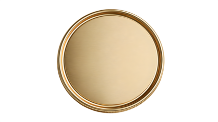 Golden blank coin or medallion mockup, isolated on white