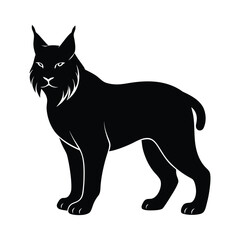 Obraz premium Lynx silhouette vector illustration.