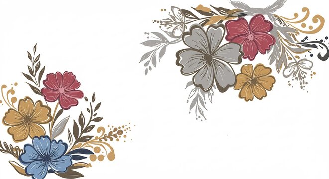 Zachte aquarel bloemen elegant geschilderd witte achtergrond. AI Generated