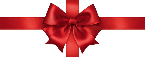 Red satin ribbon bow on black background (20)