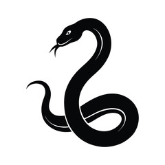 Fototapeta premium Snake silhouette vector illustration.
