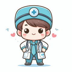 vector image of little doctor
