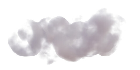 3D Realistic Render Clouds On White Background