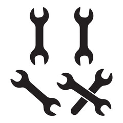 Wrenches Silhouette Vector Illustration for  Design