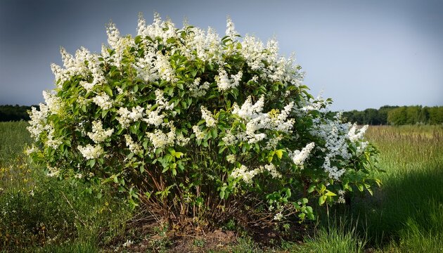 the blossoming bush a privet ordinary ligustrum vulgare