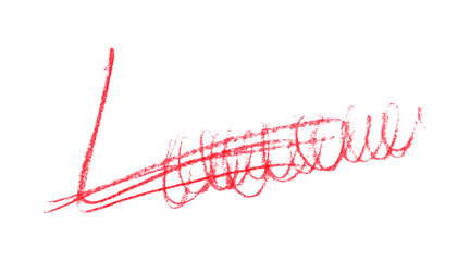Red pencil hand writing rhythm set on transparent background