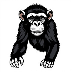 Black Chimpanzee Animal Icon