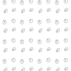 Seamless Cartoon Coffee Bean Pattern in black and white color