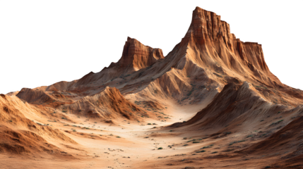 hd realistic dessert hill landscape isolated on white