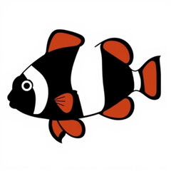 Black Clownfish Animal Icon