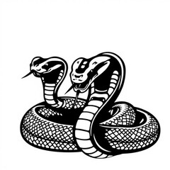 Fototapeta premium Black Cobra Animal Icon