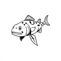 Black Coelacanth Animal Icon