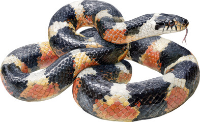 Obraz premium Watercolor illustration of a colorful snake reptile isolated on background