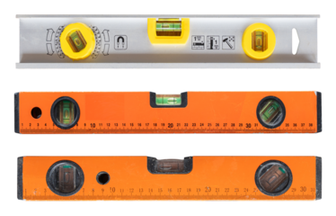 set of sonstruction bubble level isolated on transparent background, PNG format