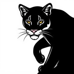 Black Cougar Animal Icon