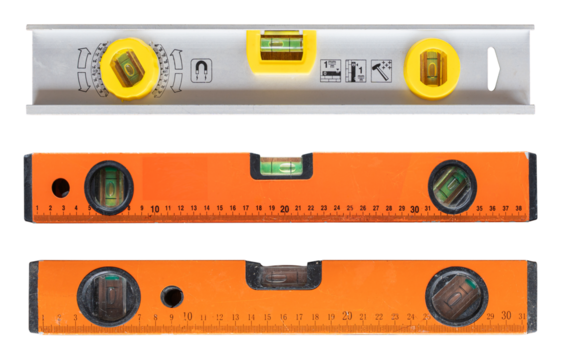 set of sonstruction bubble level isolated on transparent background, PNG format