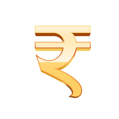 Rupee Currency symbol transparent png or isolated on white background.	
