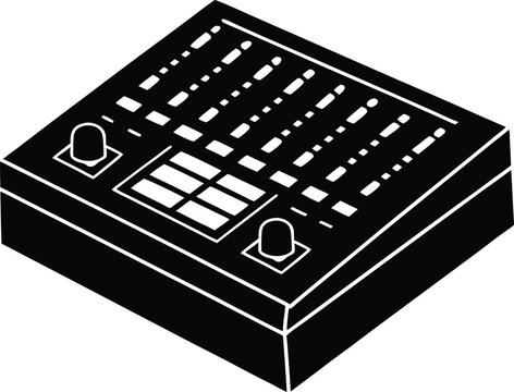 black dj mixer isometric view clip art preview