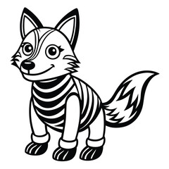 Obraz premium Cartoon cow with black spots isolated on white background