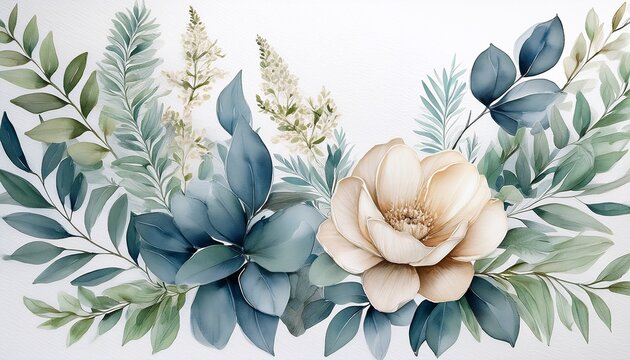 sophisticated botanical watercolor design