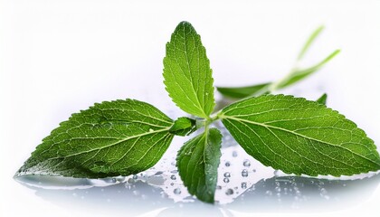 fresh stevia sprig for natural sweetening in healthy recipes