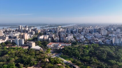 Porto Alegre Skyline In Porto Alegre Rio Grande Do Sul Brazil. City Skyline Showing Modern And Traditional Architecture. Metropolitan Landscape High Rise Building Amazing.