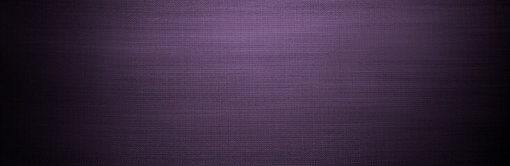 Fototapeta premium Radial gradient. Violet, black. Textile with subtle woven texture and soft vignette edges. The horizontal panoramic format enhances depth, creating a sophisticated backdrop with rich tonal transition