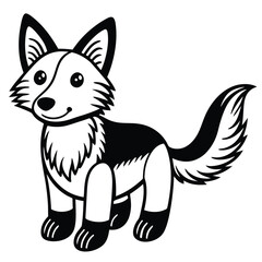 Cartoon cow with black spots isolated on white background