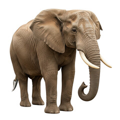 Obraz premium African elephant standing full body isolated on transparent background