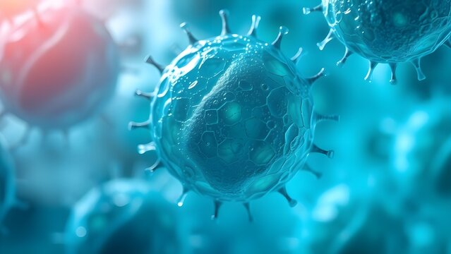 Virus Particles in Blue