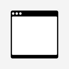 browser window icon. flat vector illustration of web interface frame for ui design and development projects	