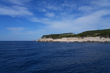 View of the Calanques de Cassis, a national park of limestone cliffs over the Mediterranean Sea near Marseilles, France