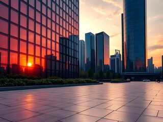 Fototapeta premium Cityscape at Sunset