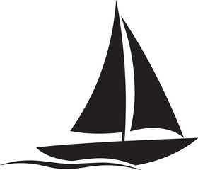 Sailboat Icon Vector Illustration Showcasing Maritime Transport and Nautical Vessel
