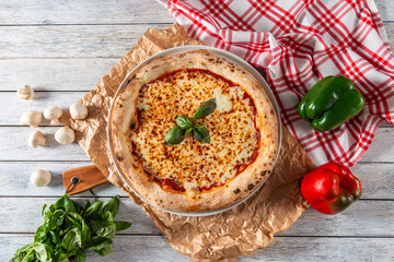 Fresh Rustic Pizza Creation Displayed