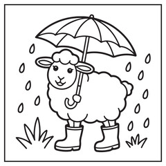 Rainy Day Coloring Pages | Cute and Relaxing Rain Scenes for Kids and Adults