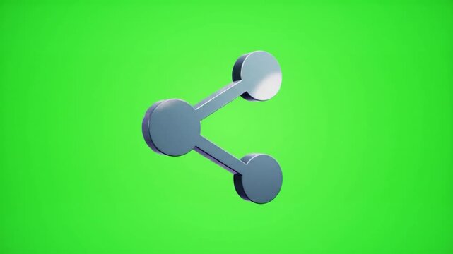 3D share icon rotates on green screen