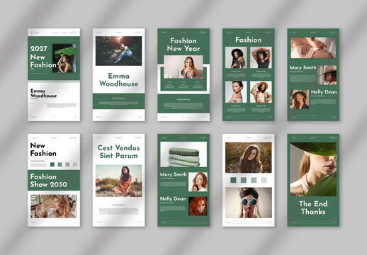 Brand Social Media Kit with Olive Accents Template
