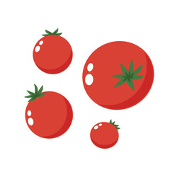 Tomato on white background. Vector illustration of fresh tomato.
