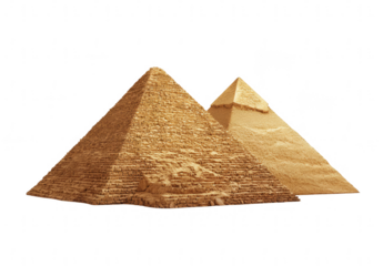two Egyptian pyramids, clipart on a white background, png, transparent