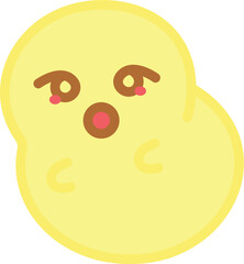 A cute chick character with a worried face