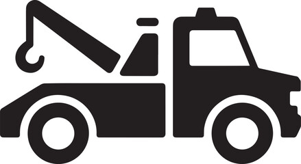 Tow Truck Icon Vector Illustration Emergency Roadside Assistance Vehicle Recovery Service Symbol Design