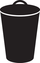 Trash Can Silhouette Icon Vector Illustration Waste Disposal Garbage Container Recycling Design