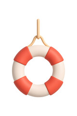 3d Hanging A life buoy high quality realistic image