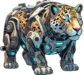 Leopard cartoon isolated on white background simple animal illustration