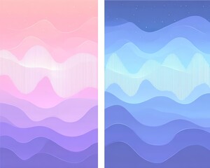 Restful brainwaves pattern Elegant abstract wavy background in pastel tones.