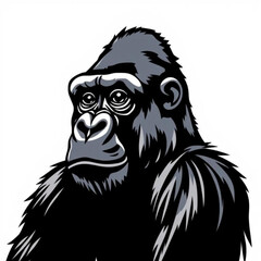 Cross River Gorilla Animal Illustration