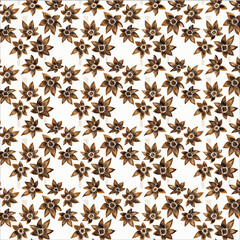 a seamless surface pattern design featuring stylized floral and paisley-inspired motifs in a rich navy blue