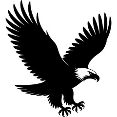 Obraz premium Bald Eagle in Flight Silhouette