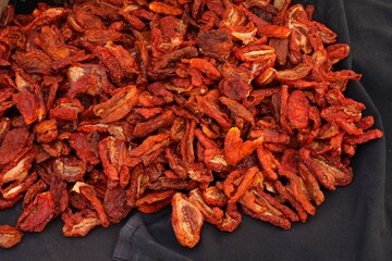 Sundried tomatoes in bulk at a French farmers market